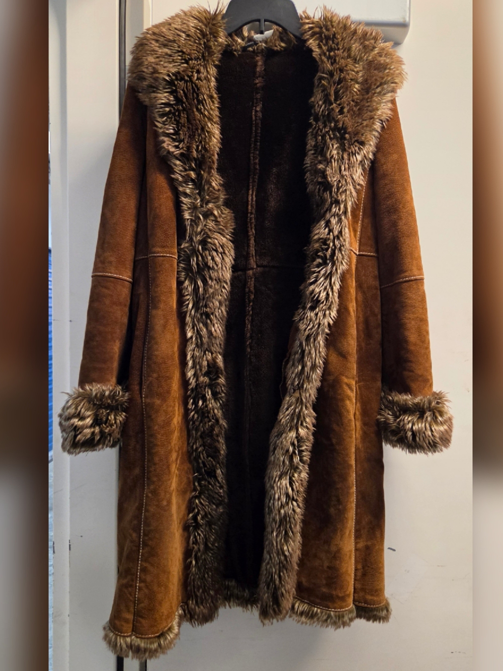 Wilson Leather Penny Lane Shearling-style Coat Brown Medium